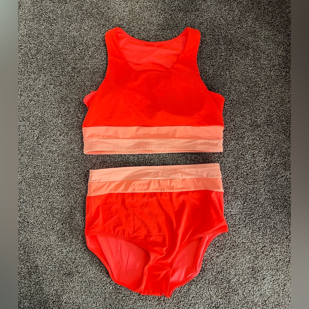 KIAVA Red and Peach Bikini Set